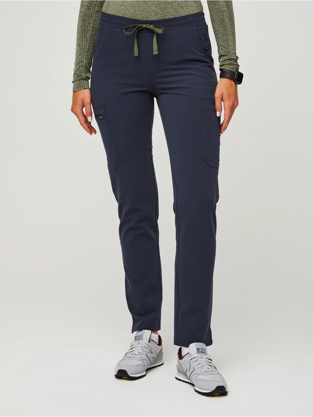 Figs Quiet Navy Yola - Skinny Scrub Pants